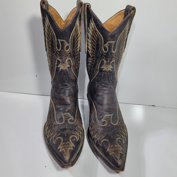 The Old Gringo Women's 6.5 Elvis Eagle Black Leather Western Cowboy Boots Rodeo